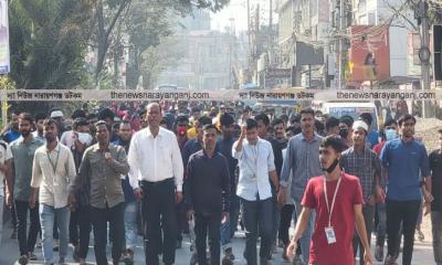 গার্মেন্ট শ্রমিকদের বিক্ষোভ মিছিল সড়ক অবরোধ